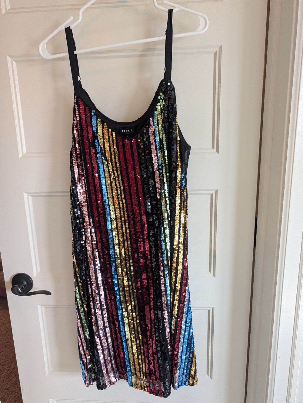 Torrid Plus Size Rainbow Sequin Stripe Bodycon Mini Dress 1X NWT
